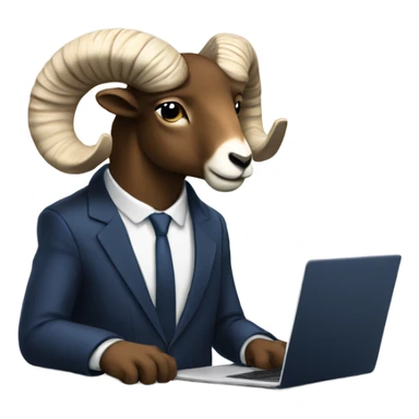 Rams in a suit and laptop sticker