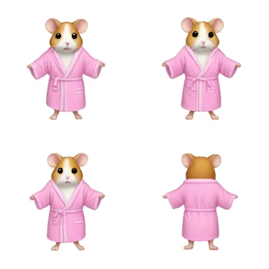 Hamster wearing a pink bath robe and slippers sticker
