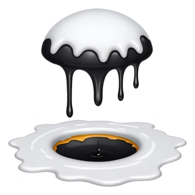 a black hole on floor dripping white paint  sticker