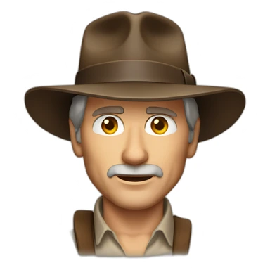 A TOK emoji of Harrison Ford as Indiana Jones. No patterns sticker