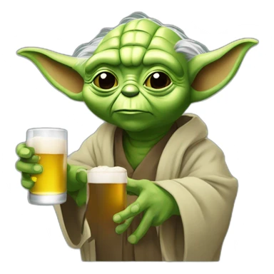 Yoda qui bois une bière sticker