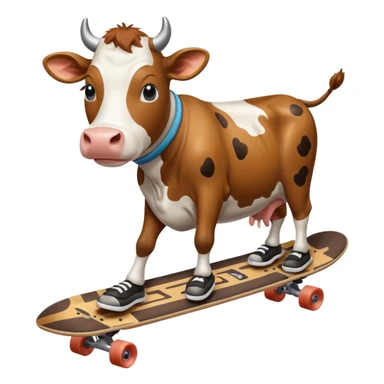 Cow with skateboard sticker