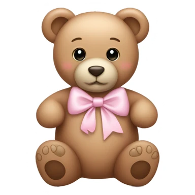 teddy bear wearing a light pink bow sticker