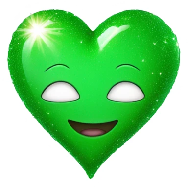 corazón verde con brillos  sticker
