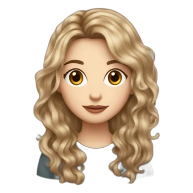 wavy hair brunette white girl with coffee sticker