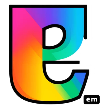 Colorful Gradient Alphabetical Letter “E” sticker