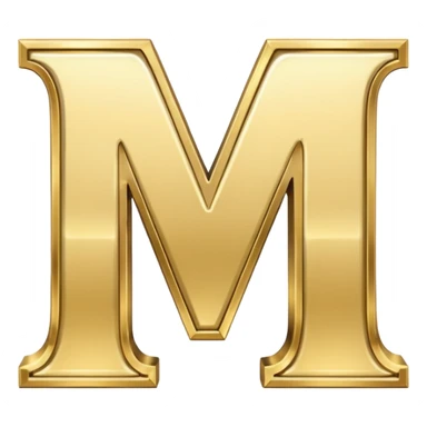 letter M in light gold sticker