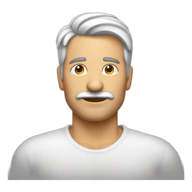 hombre blanco de 53 años con el pelo corto canoso y sin bigote sticker