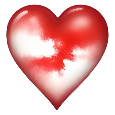 heart filled with color red and white aura sticker