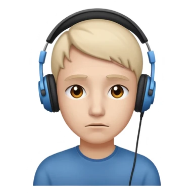 Sad with headphones on sticker