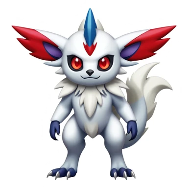Shiny Colorful Gothic Exotic Badass Cool Absol-Zangoose-Pokémon-Fakémon-hybrid-creature (full body) sticker