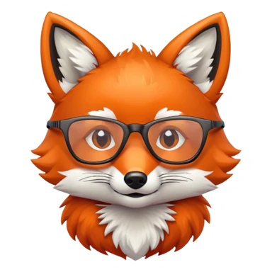 Cute pixel fox in glasses sticker