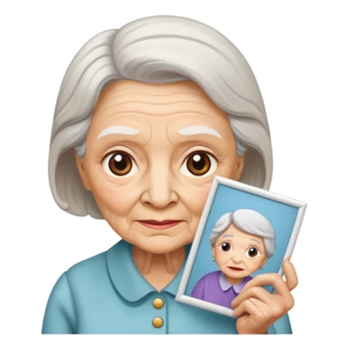 Old lady with my picture sticker