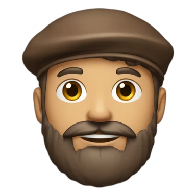 Homme brun a barbe avec un beret sticker