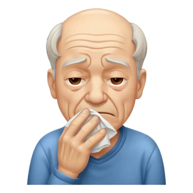 old man sneezing into tisue















 sticker