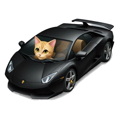 cat drive a black lamborghini sticker