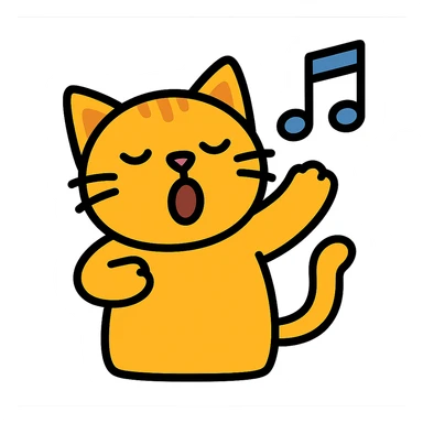 cat singing a song sticker