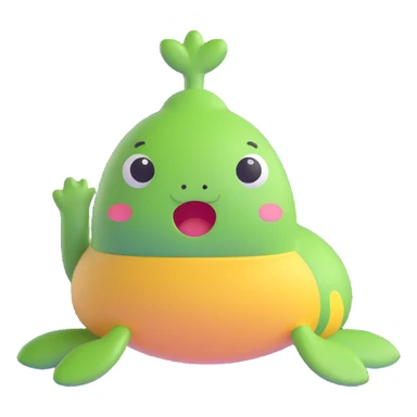tadpole with two legs, 3D emoji style, variation 4 sticker