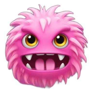 pink fured monster sticker
