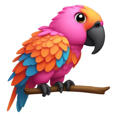 Pink and orange parrot  sticker