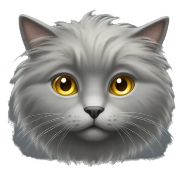 Fluffy grey cat with gold eyes sticker