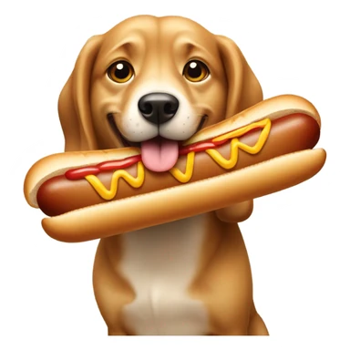 Dog eating hot dog sticker