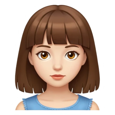 girl with brown hair and fringe sticker