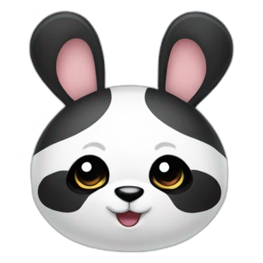 a panda with rabbit ears sticker