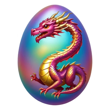 asian mythical egg dragon sticker