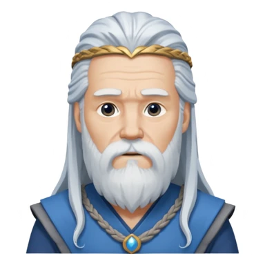 Odin, Wisdom God from Norse Mythology with long white hair, blue and grey outfit sticker