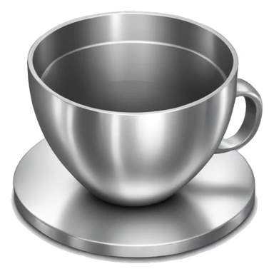 Shiny silver brutalist coffee cup sticker