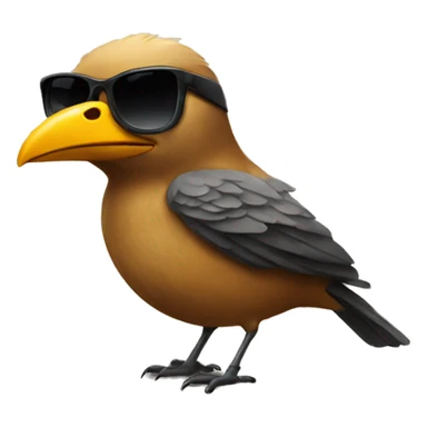 A bird wearing sunglasses  sticker
