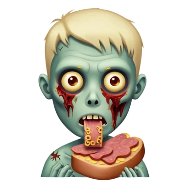 zombie 🧟‍♂️ boy eating SPAM MEAT EMOJI  sticker