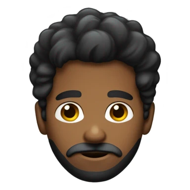 HOmem negro com cabelo crespo  e camisa preta barba discreta sticker