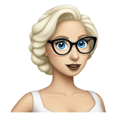 Realistic-Elegant-lady-gaga-dancing-blue eyes- wearing glasses: sticker
