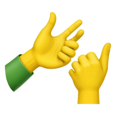 green hand and yellow hand, handshake sticker