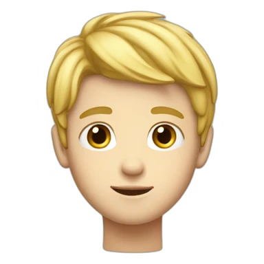 blone hair, rounded face, face tated boy sticker