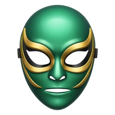 curved mask, poisonous, emerald sticker