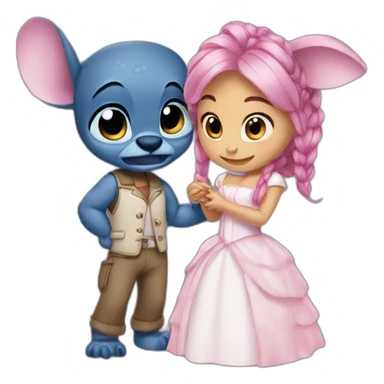 Stich love et Angela  sticker