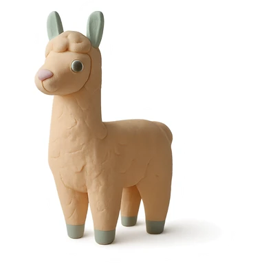 llama in claymation style with pastel colors sticker