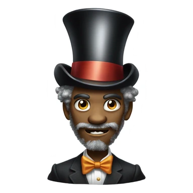 Crazy person in top hat sticker