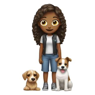 Girl with dog  sticker