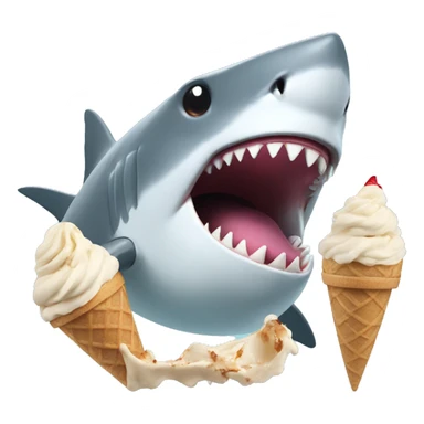 Shark eating ice cream  sticker