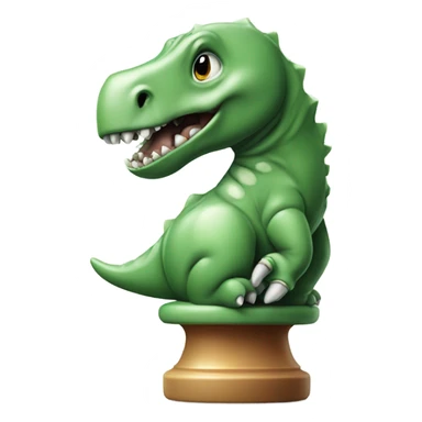 dinosaur holding an elephant chess piece in its paw sticker