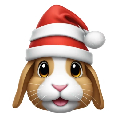 a bunny wearing santa hat sticker