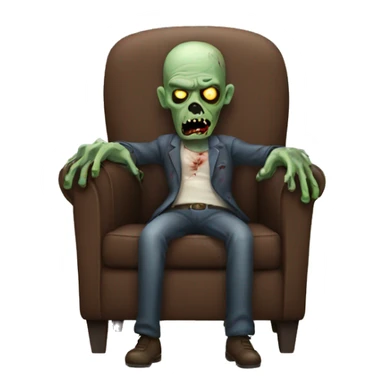 zombie in armchair sticker