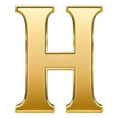 letter H in black and gold sticker