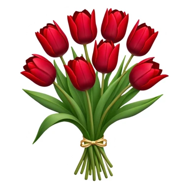 Dark red tulip bouquet  sticker