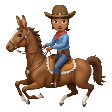 riding galloping horse with Rabbit rider sticker
