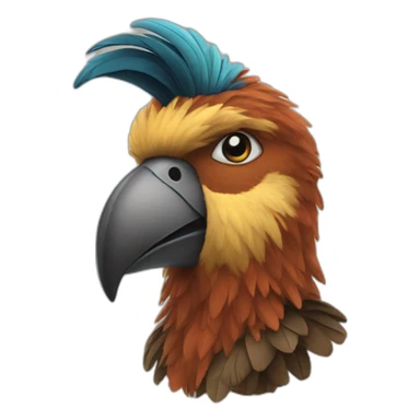 man with beak and feathers sticker